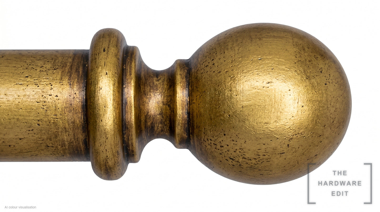 Ball finial – Antique Gilded (AI colour visualisation)