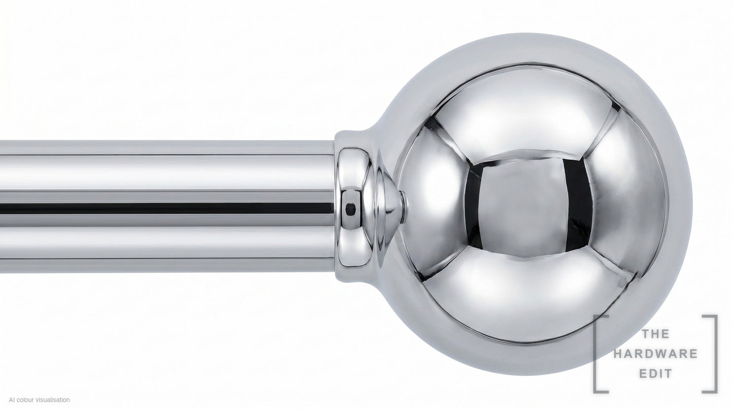 Ball finial – Chrome (AI colour visualisation)