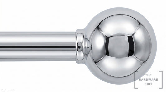 Ball finial – Chrome (AI colour visualisation)