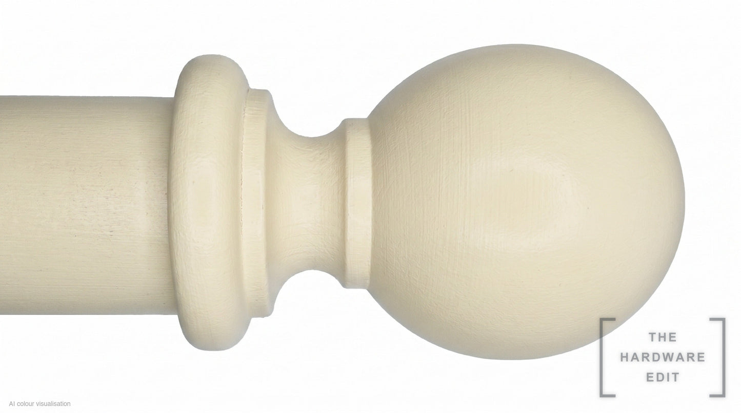 Ball finial – Ivory Woodwash (AI colour visualisation)