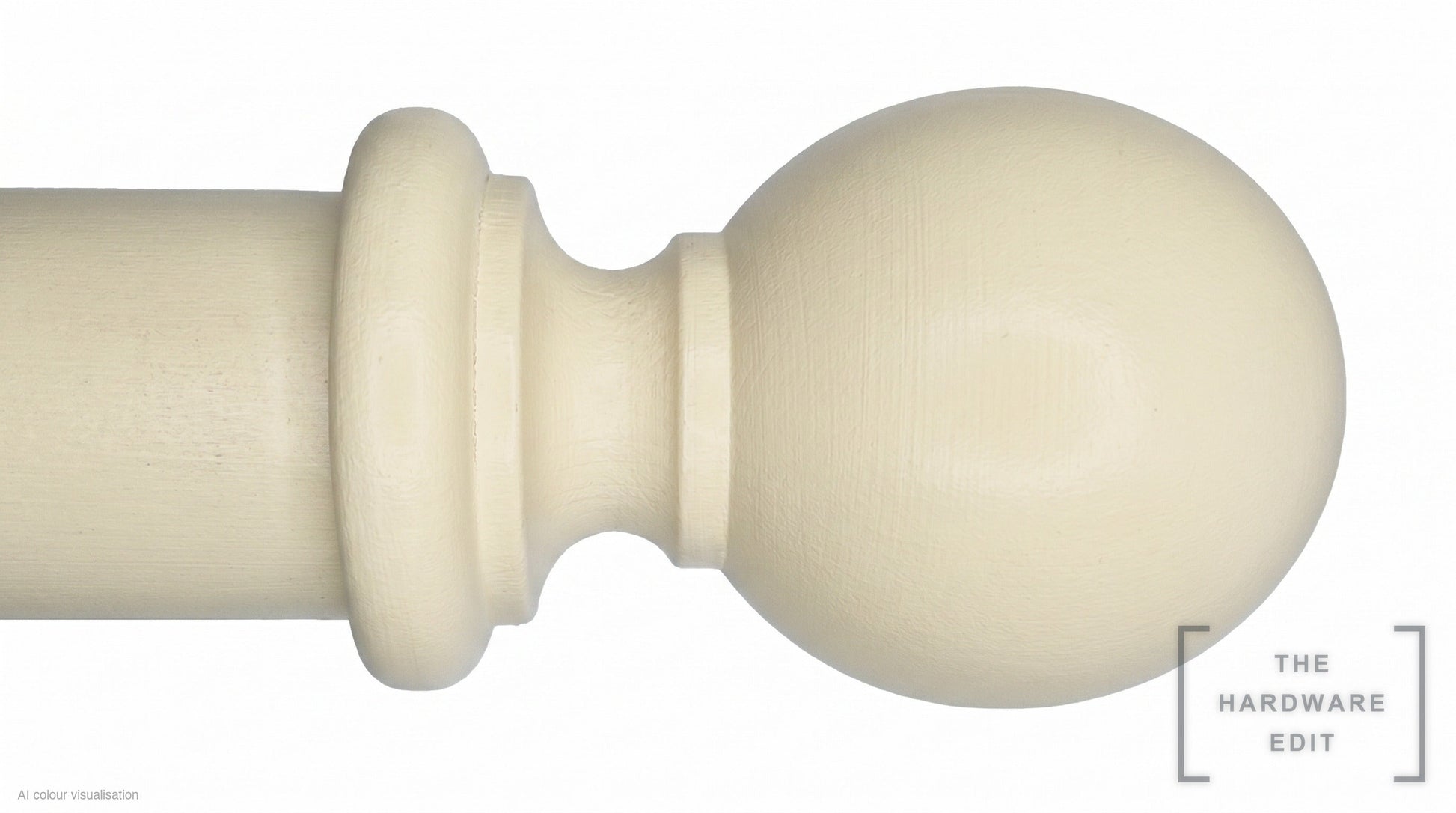 Ball finial – Ivory Woodwash (AI colour visualisation)