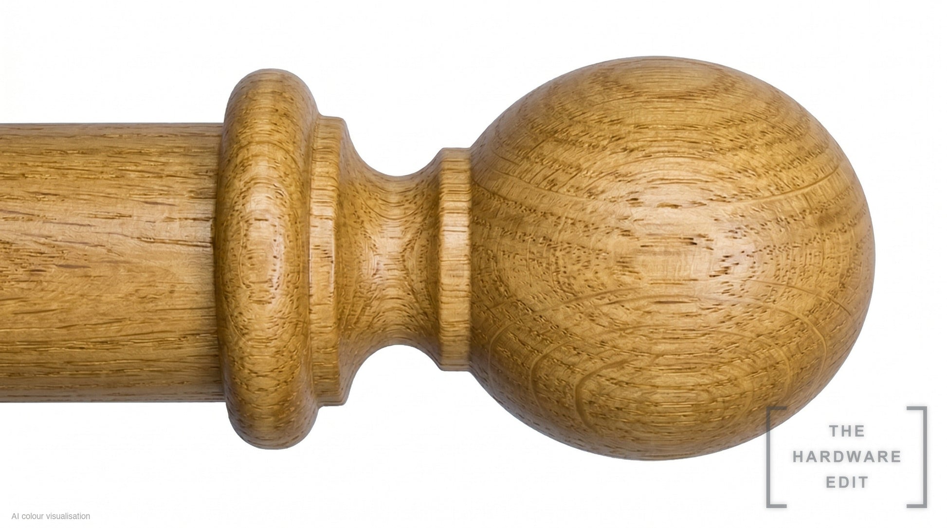 Ball finial – Light Oak (AI colour visualisation)