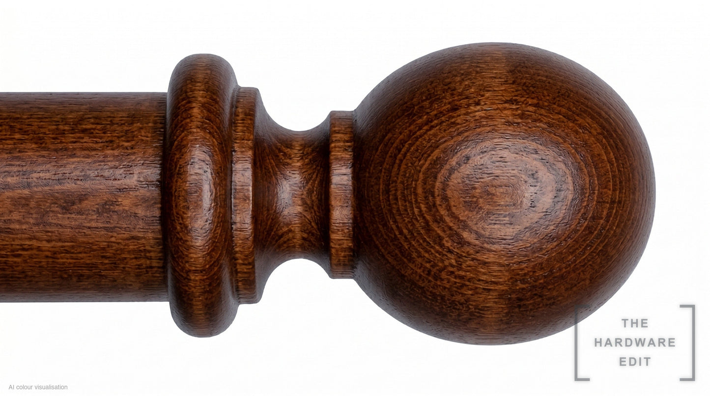 Ball finial – Natural Mahogany (AI colour visualisation)