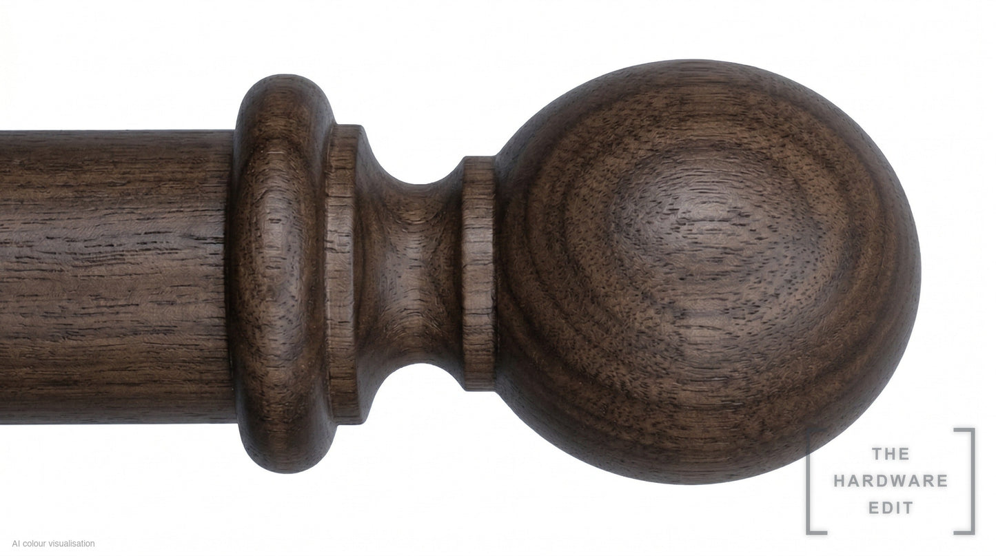 Ball finial – Walnut (AI colour visualisation)