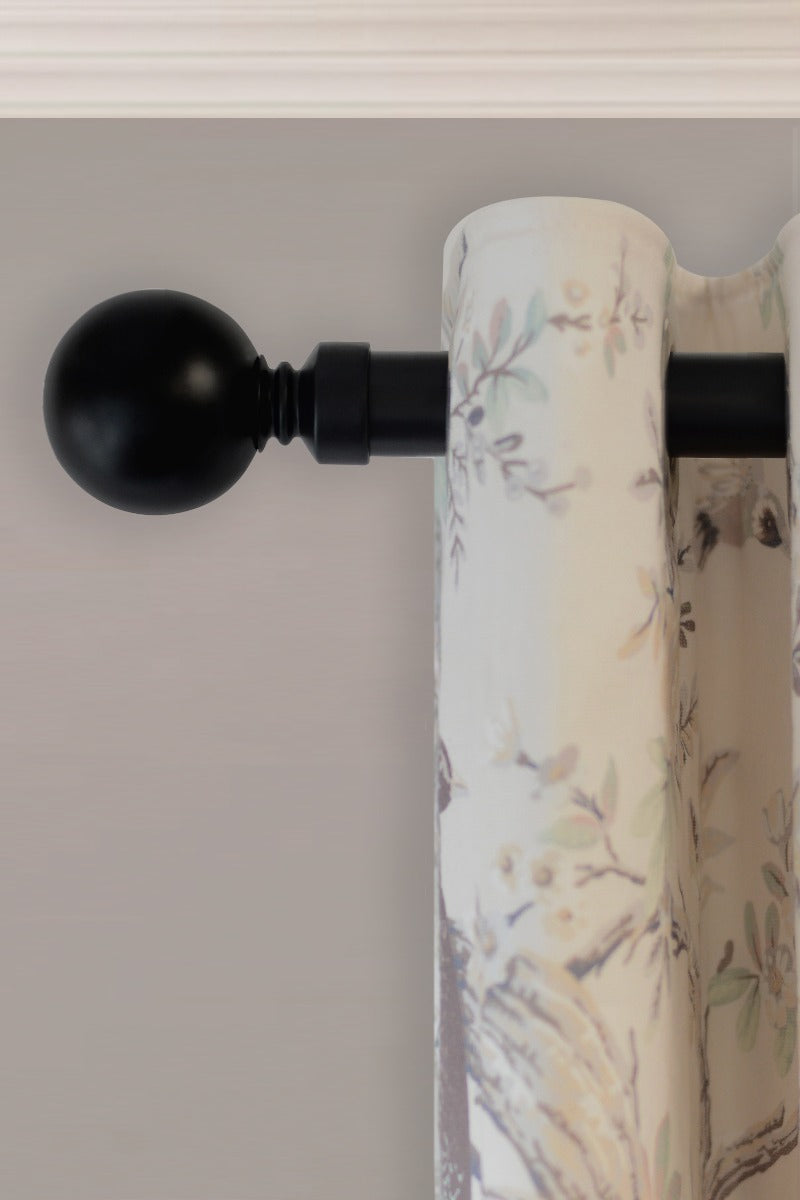 Laura Ashley Ball End 28mm Metal Eyelet Curtain Pole, Black