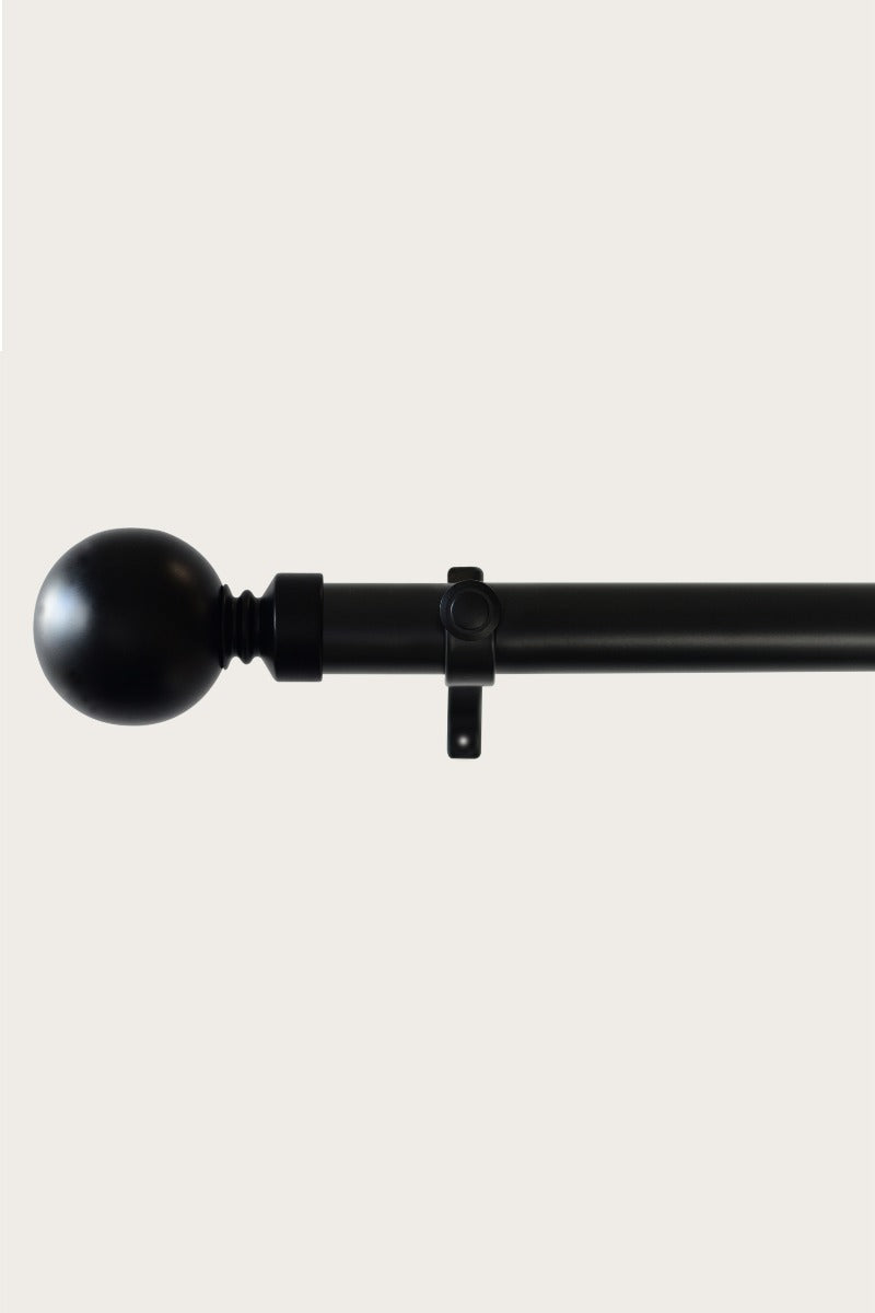 Laura Ashley Ball End 28mm Metal Eyelet Curtain Pole, Black