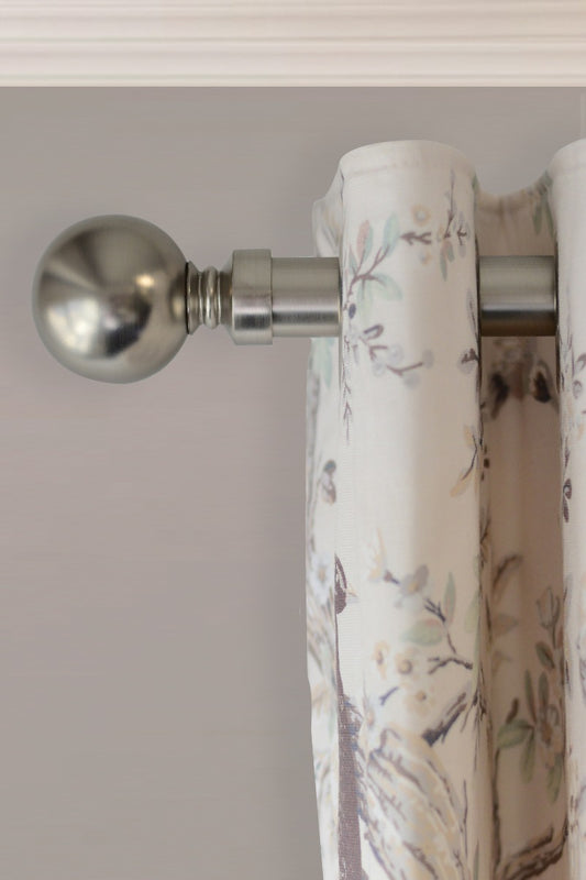 Laura Ashley Ball End 28mm Metal Eyelet Curtain Pole, Matt Nickel
