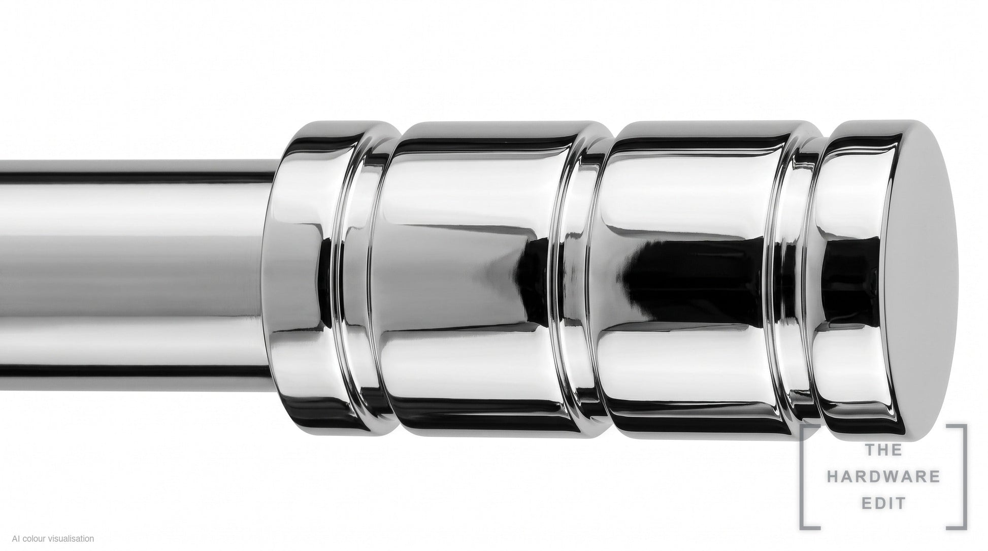 Barrel finial – Chrome (AI colour visualisation)