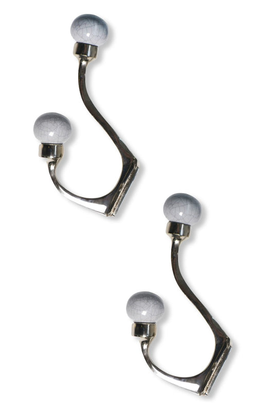 Laura Ashley Bertie Ceramic Double Hooks (Pair)