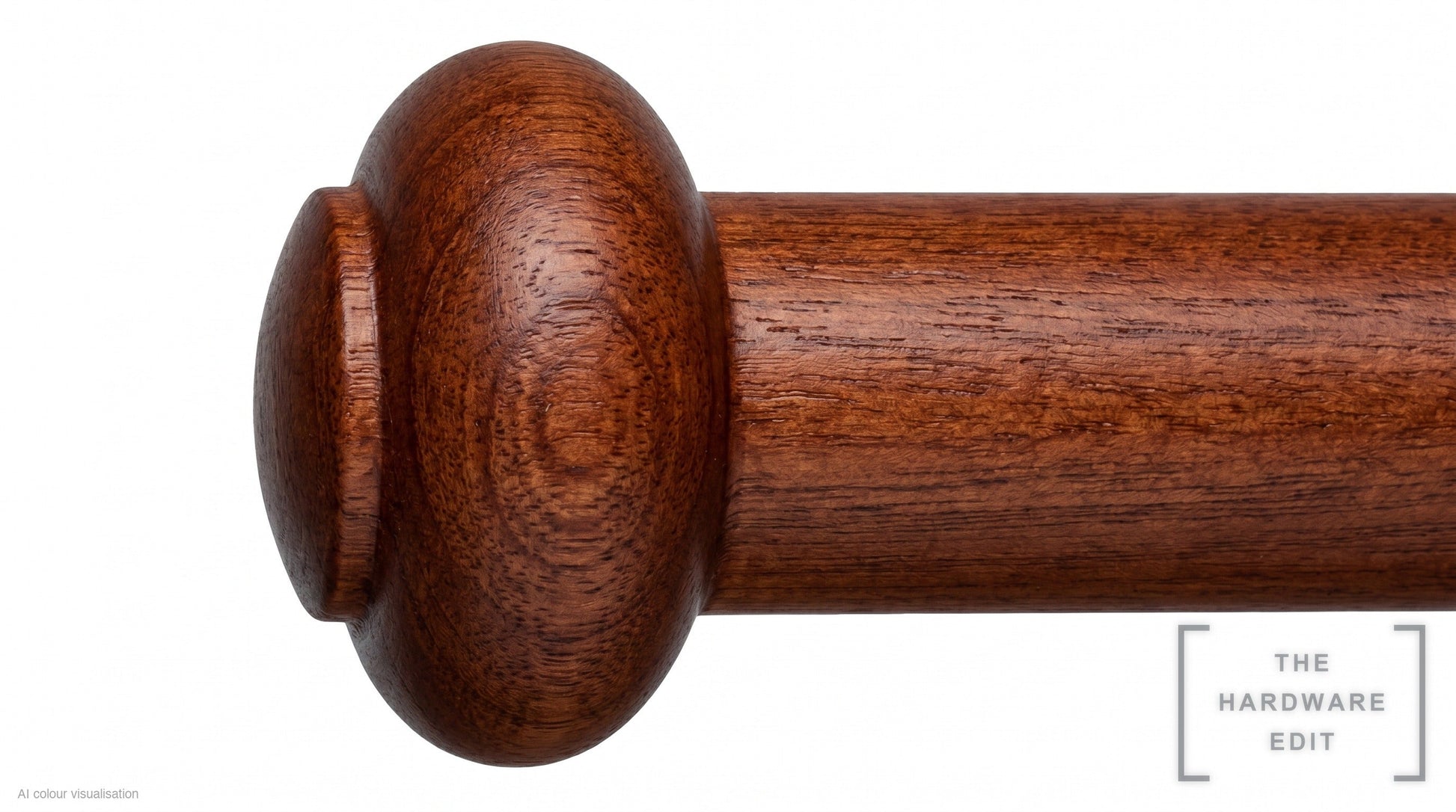 Button finial – Natural Mahogany (AI colour visualisation)