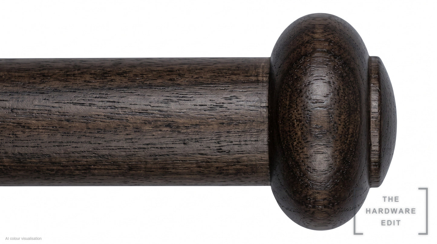 Button finial – Walnut (AI colour visualisation)