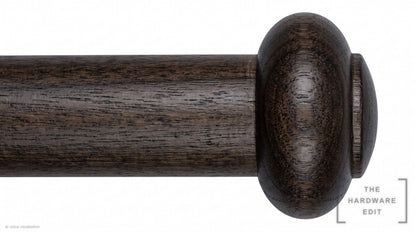 Button finial – Walnut (AI colour visualisation)