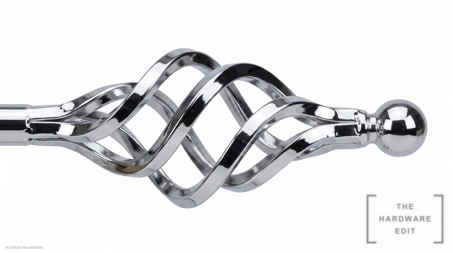 Cage finial – Chrome (AI colour visualisation)