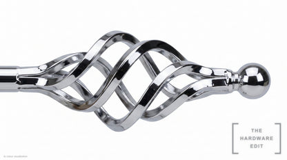 Cage finial – Chrome (AI colour visualisation)