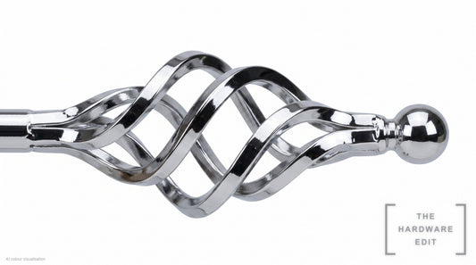 Cage finial – Chrome (AI colour visualisation)