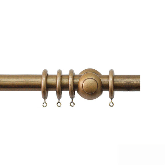 Jones Cathedral 30mm Wooden Curtain Pole, Antique Gold