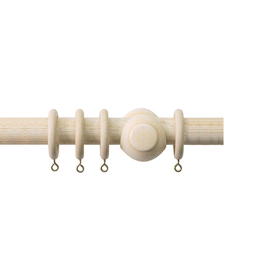 Jones Cathedral 30mm Wooden Curtain Pole, Ivory