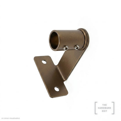 Café rod face fix bracket, long projection, Bronze