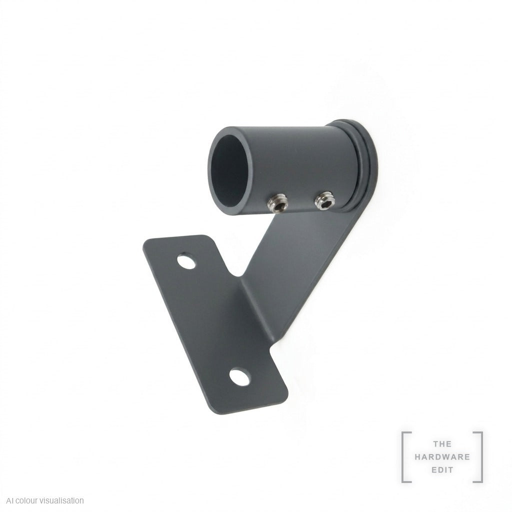 Café rod face fix bracket, long projection, Graphite