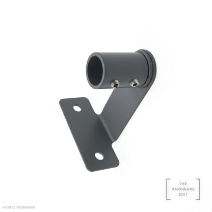 Café rod face fix bracket, long projection, Graphite