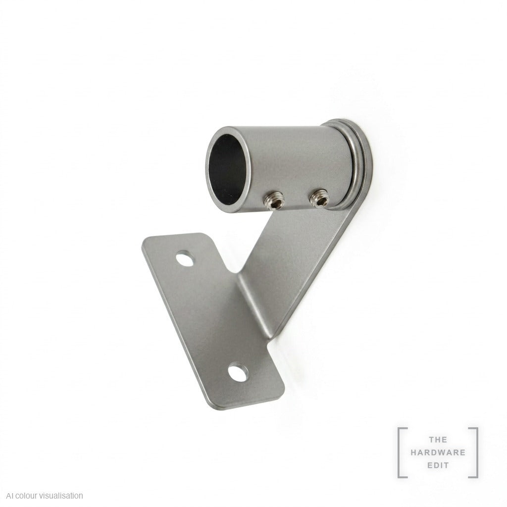 Café rod face fix bracket, long projection, Pewter
