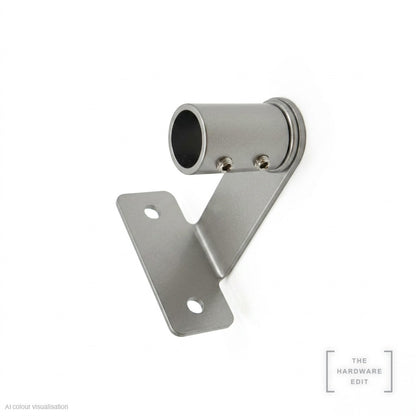 Café rod face fix bracket, long projection, Pewter