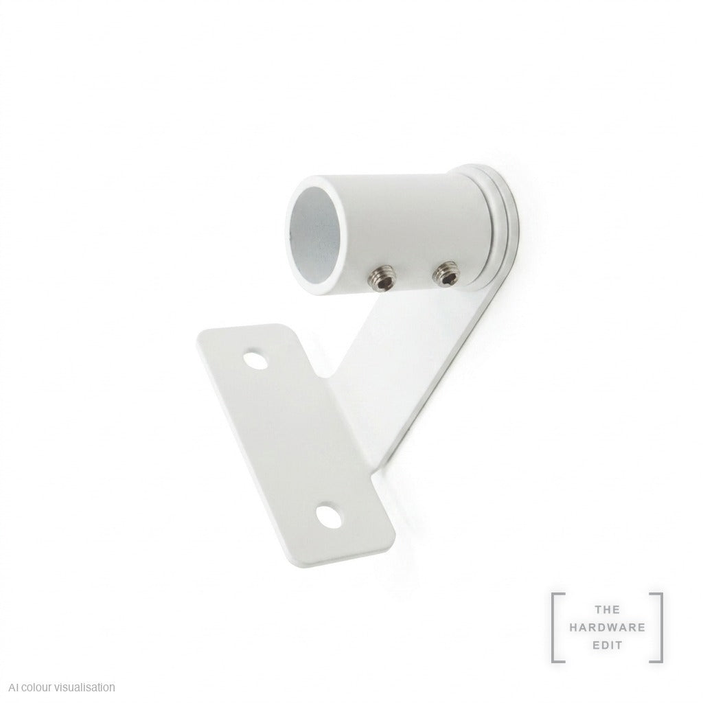 Café rod face fix bracket, long projection, White
