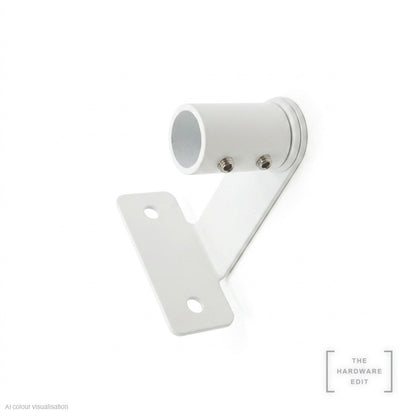 Café rod face fix bracket, long projection, White