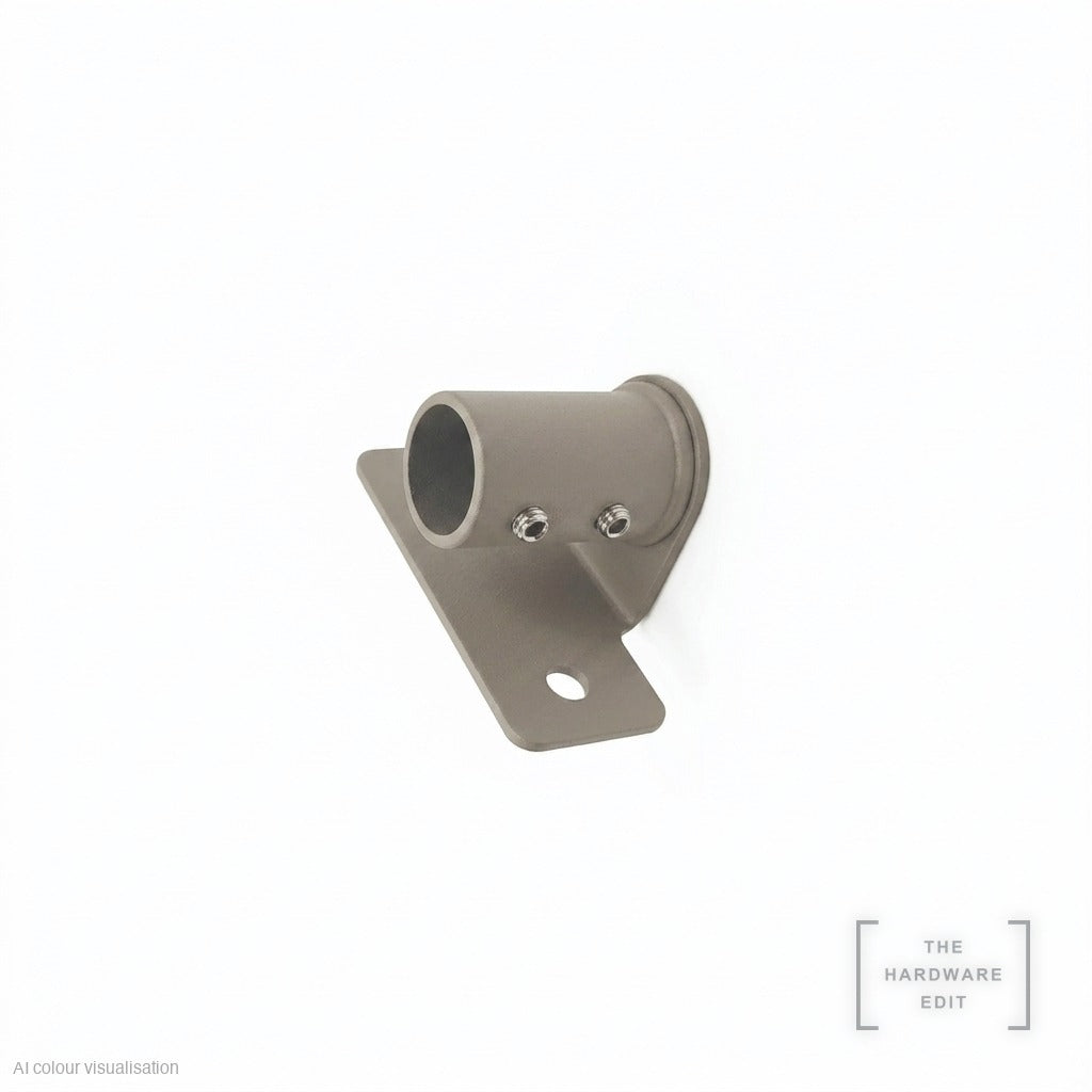 Café rod face fix bracket, short projection, Ash
