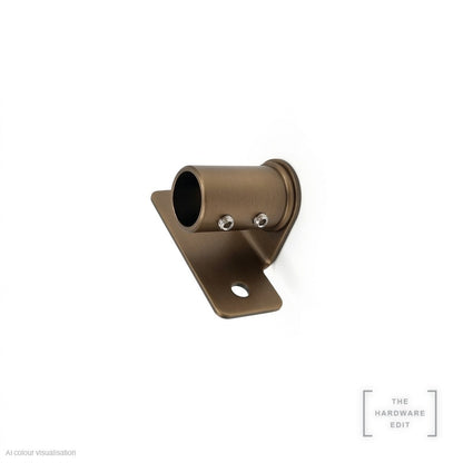 Café rod face fix bracket, short projection, Bronze