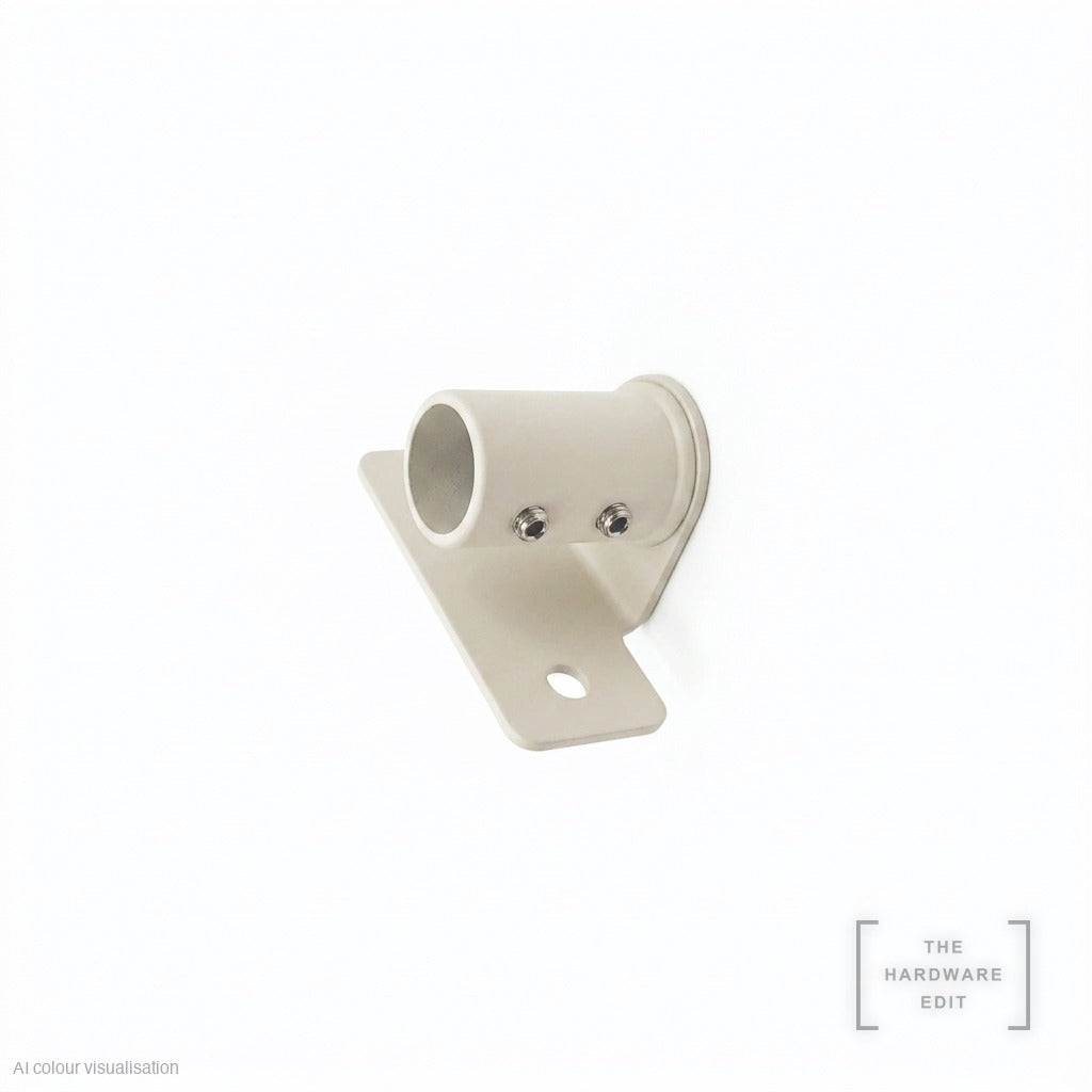 Café rod face fix bracket, short projection, Chalk