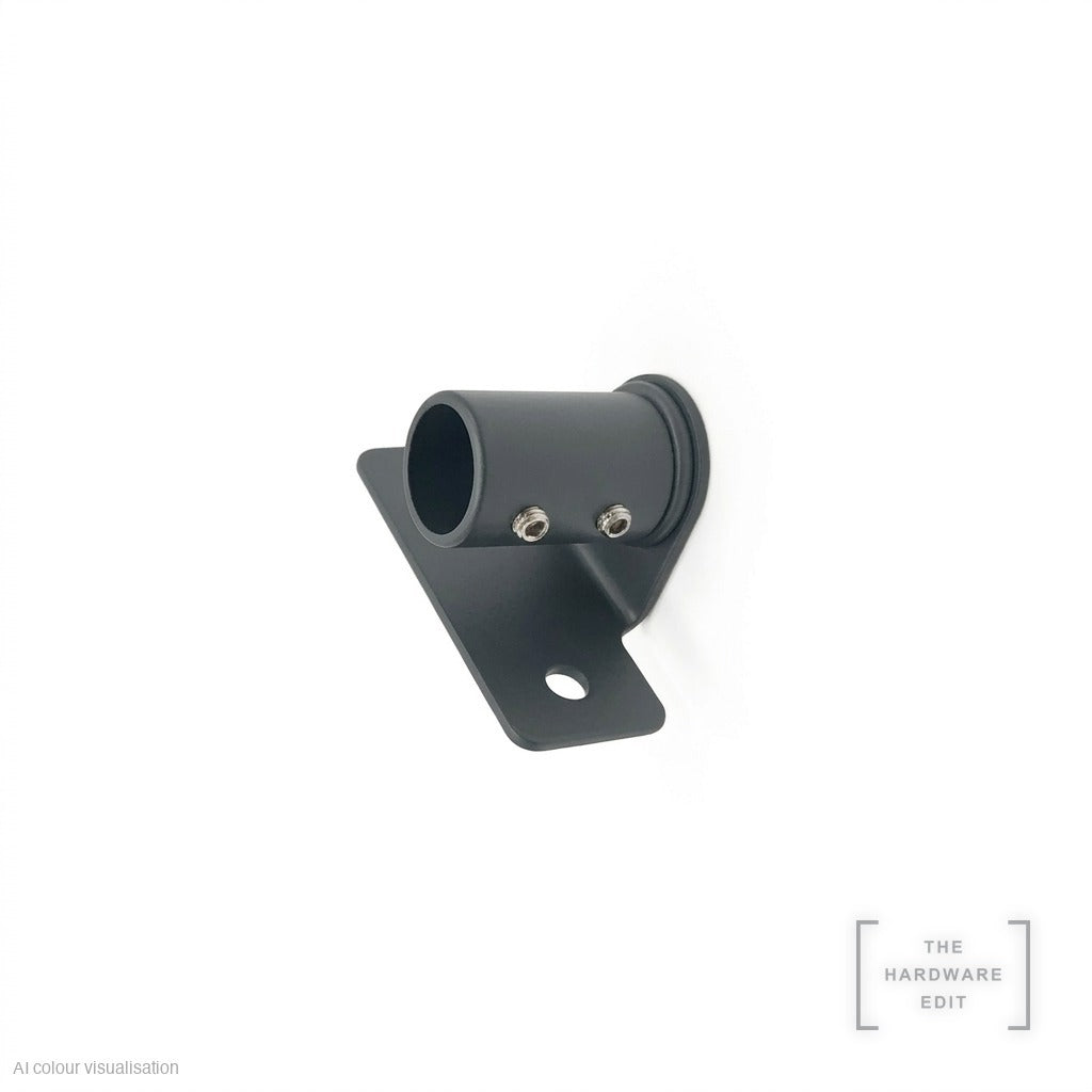 Café rod face fix bracket, short projection, Graphite