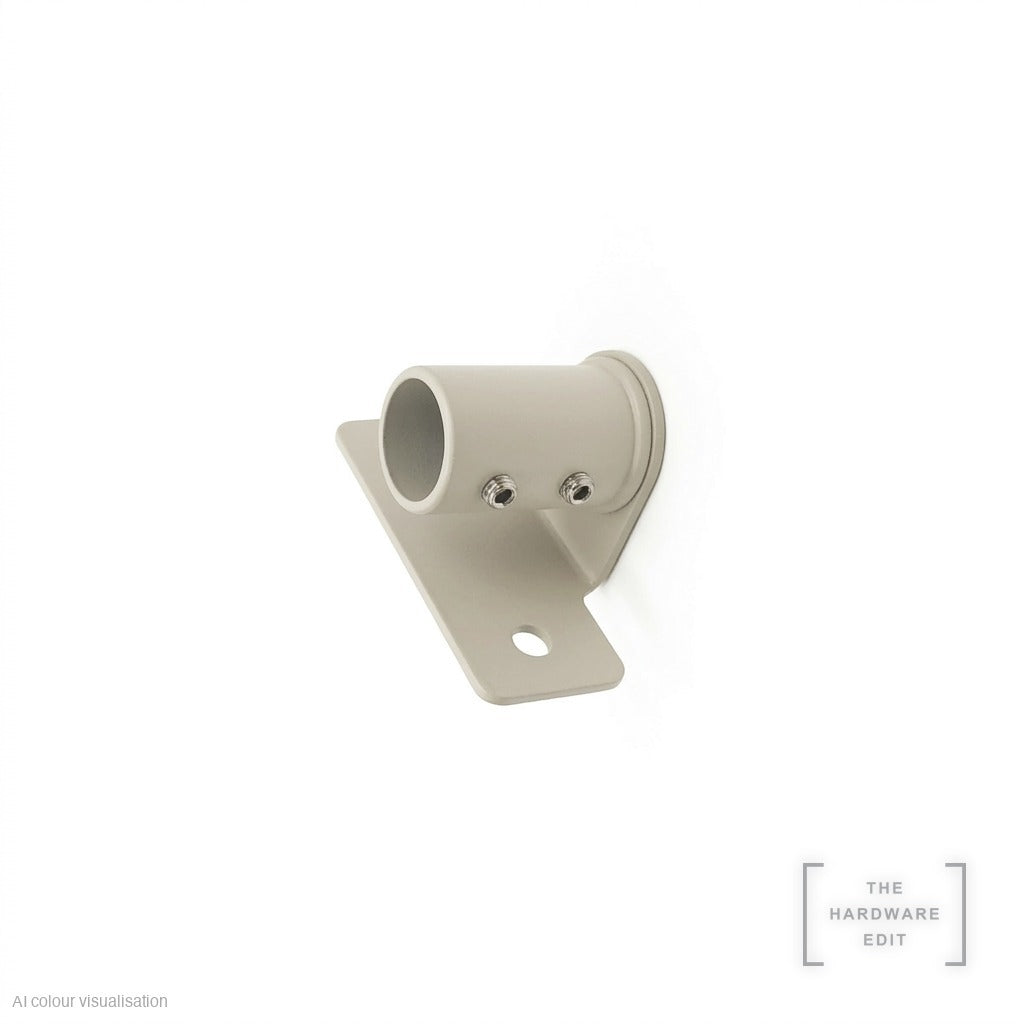 Café rod face fix bracket, short projection, Oyster