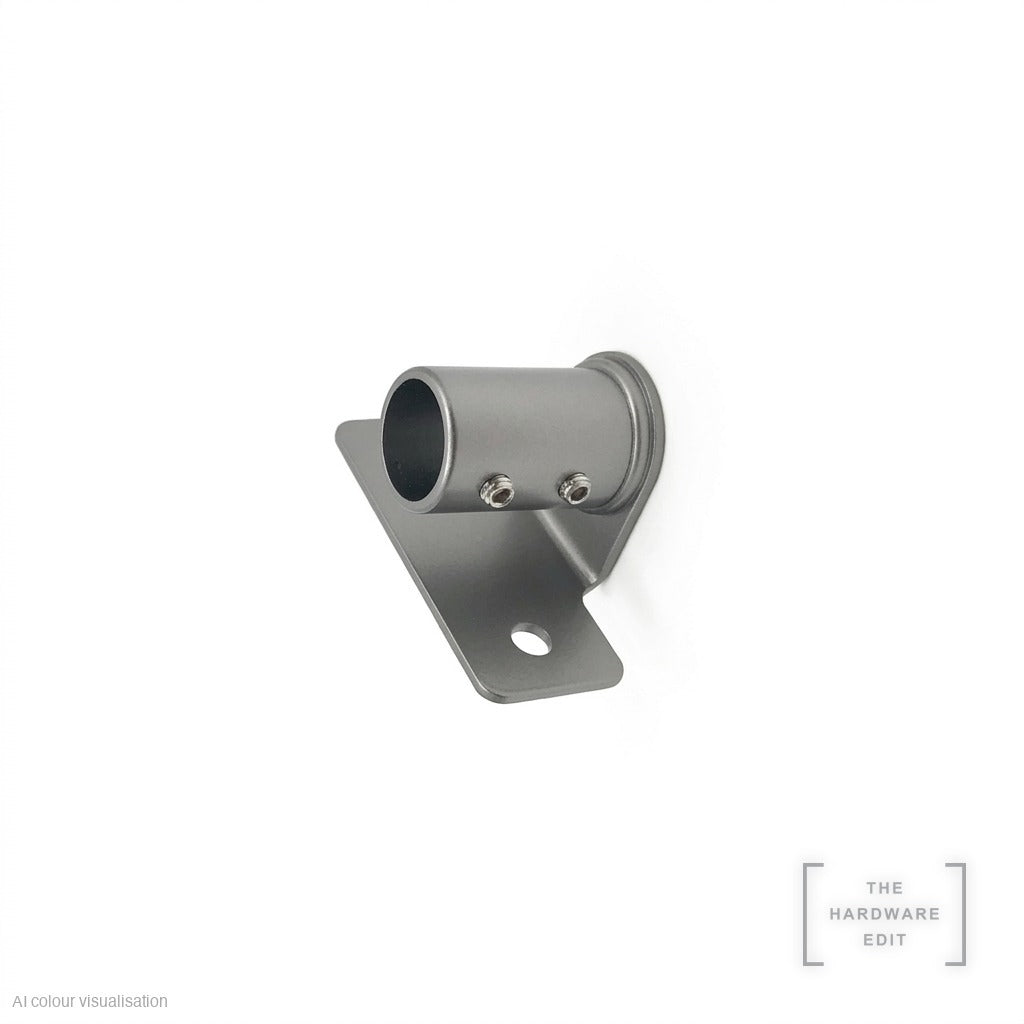 Café rod face fix bracket, short projection, Pewter