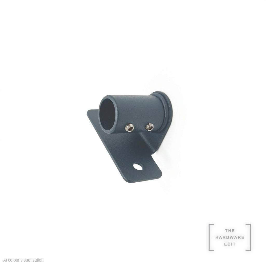 Café rod face fix bracket, short projection, Slate