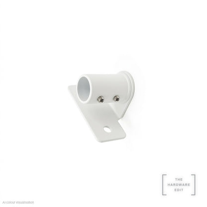 Café rod face fix bracket, short projection, White