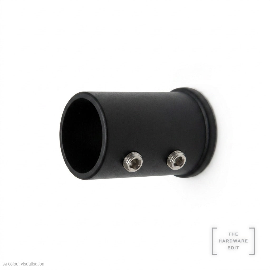 Café rod recess fix bracket, Black