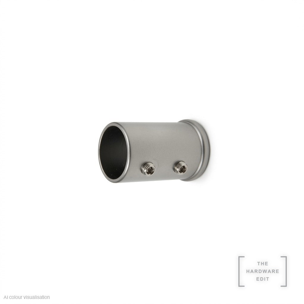 Café rod recess fix bracket, Pewter