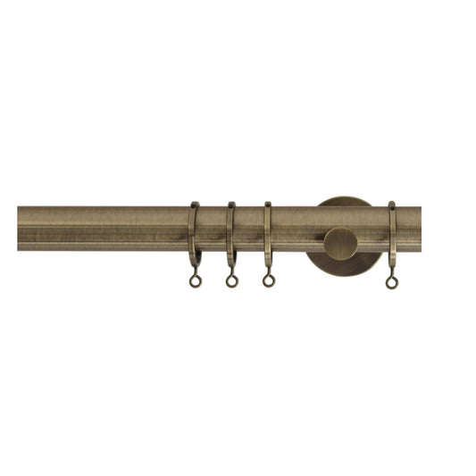 Jones Strand 35mm Metal Curtain Pole, Burnished Brass