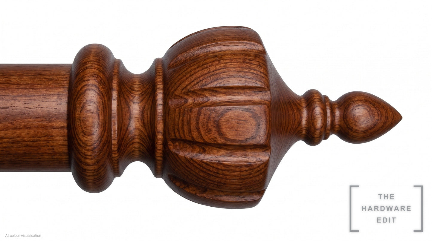 Crown finial – Natural Mahogany (AI colour visualisation)