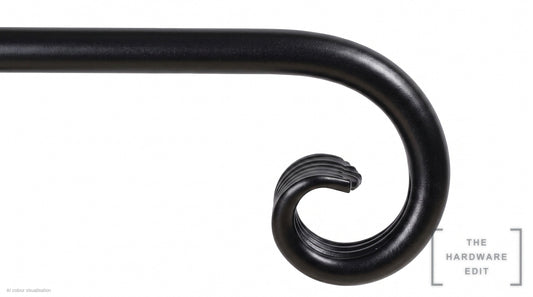 Curl finial – Black (AI colour visualisation)