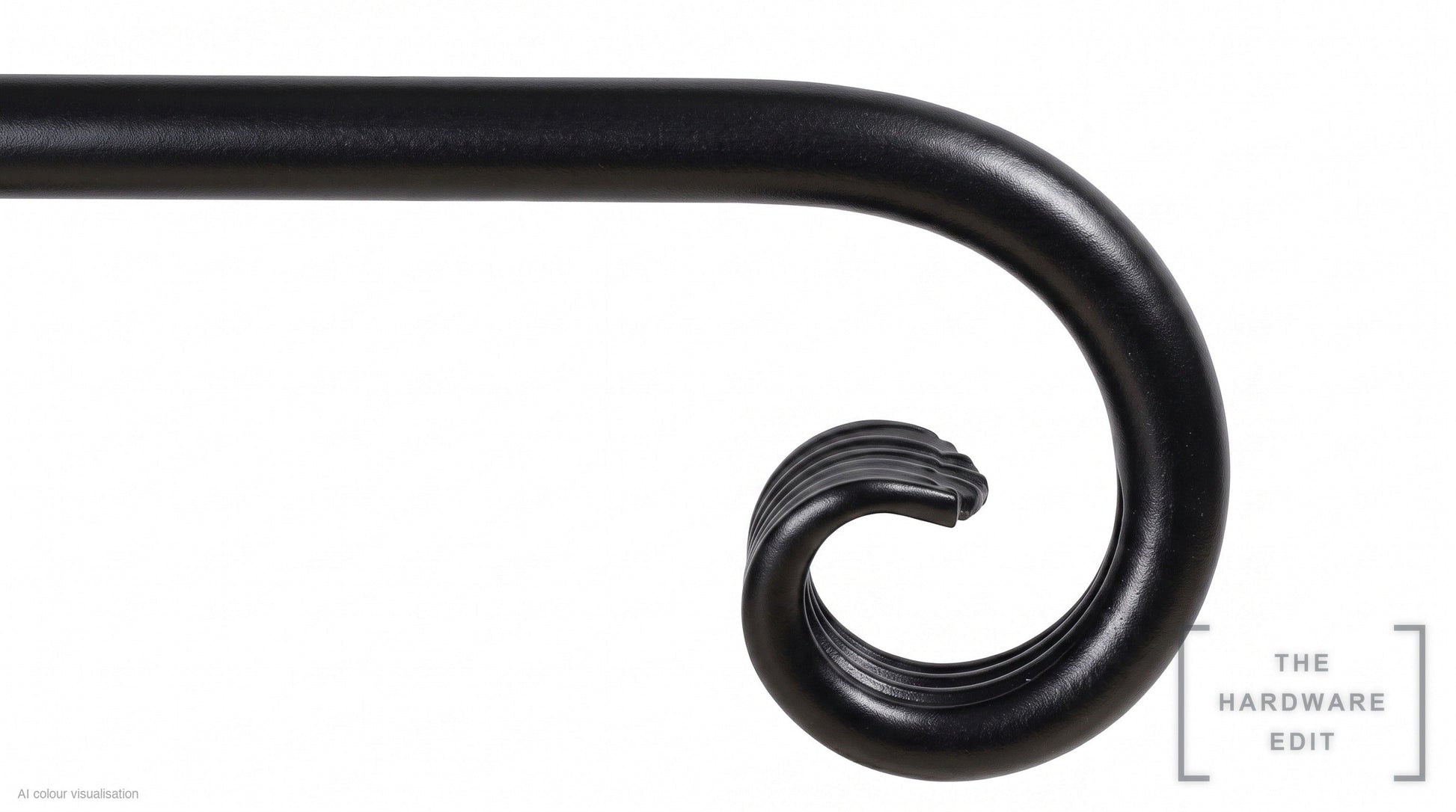 Curl finial – Black (AI colour visualisation)