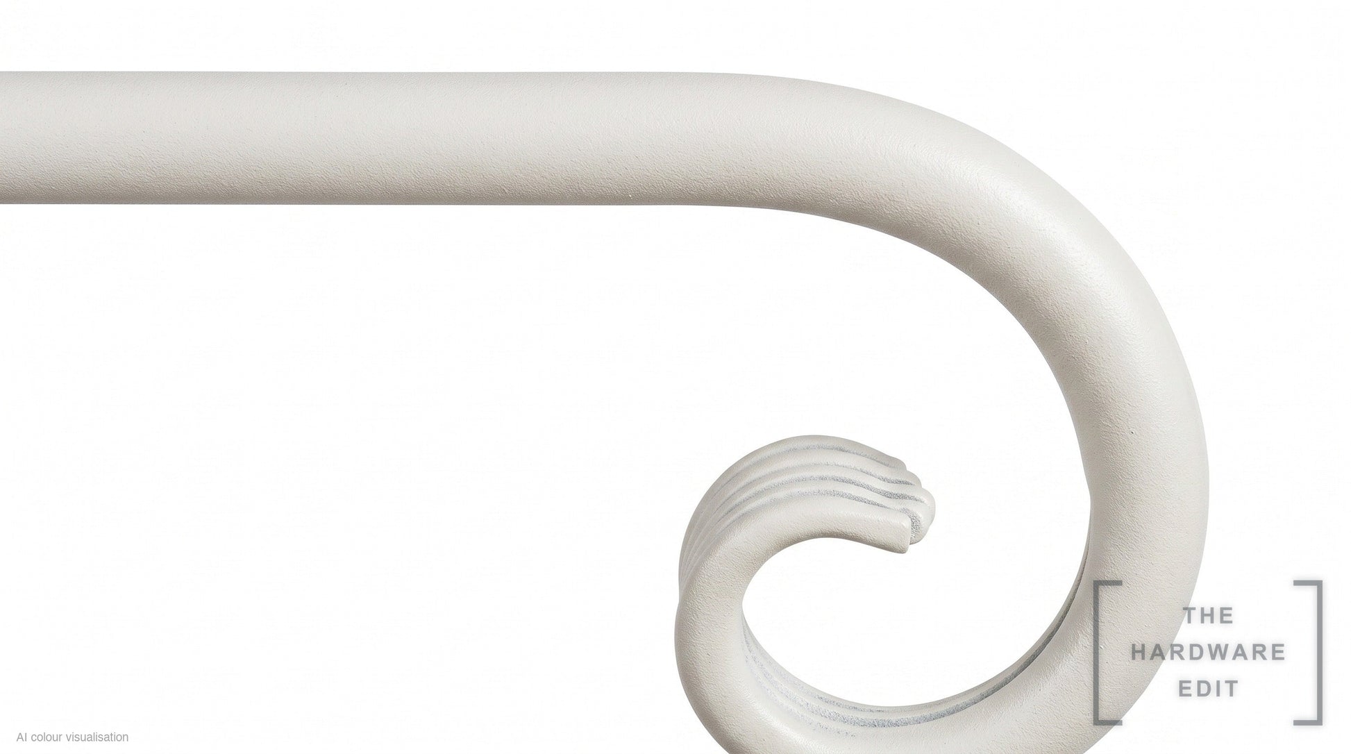Curl finial – Chalk (AI colour visualisation)