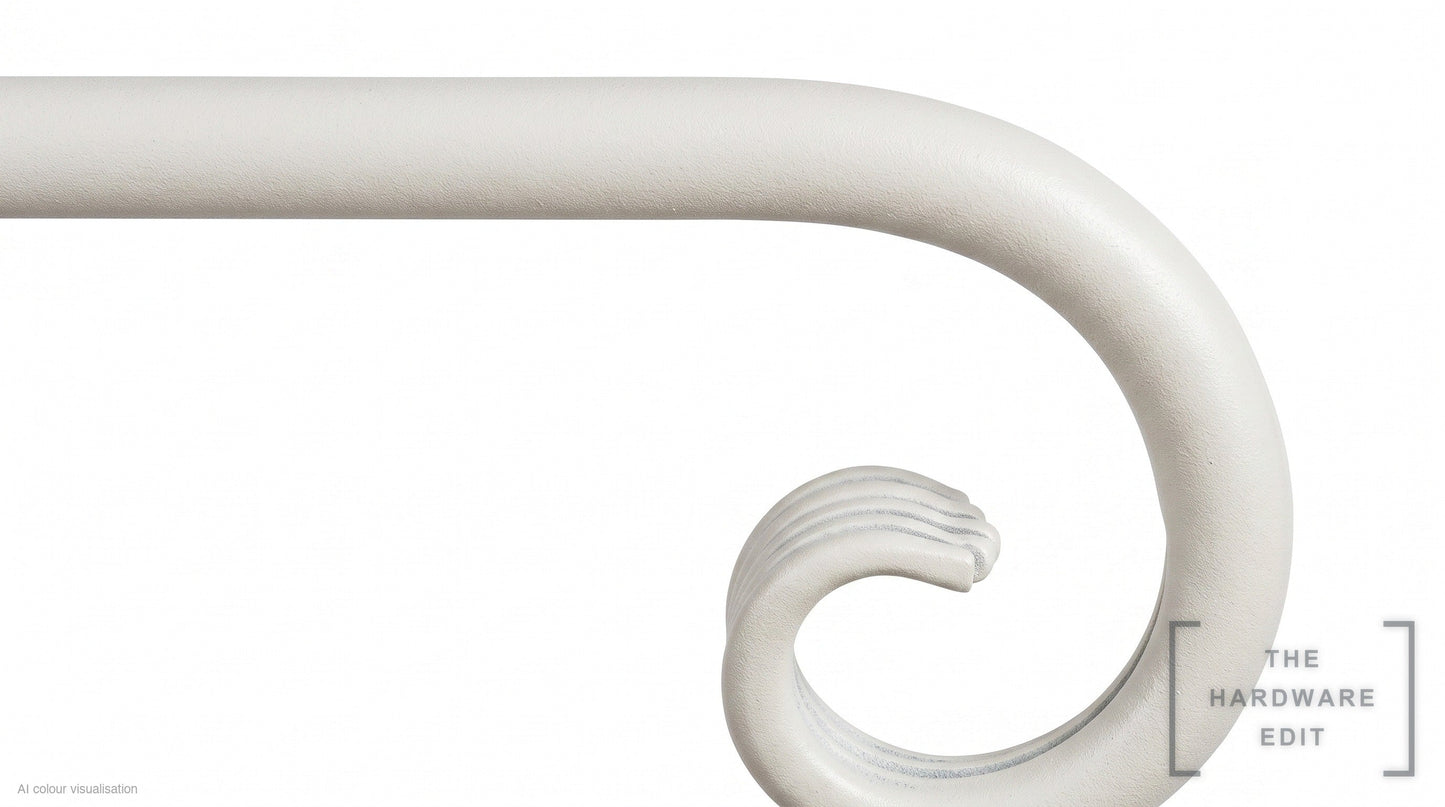 Curl finial – Chalk (AI colour visualisation)
