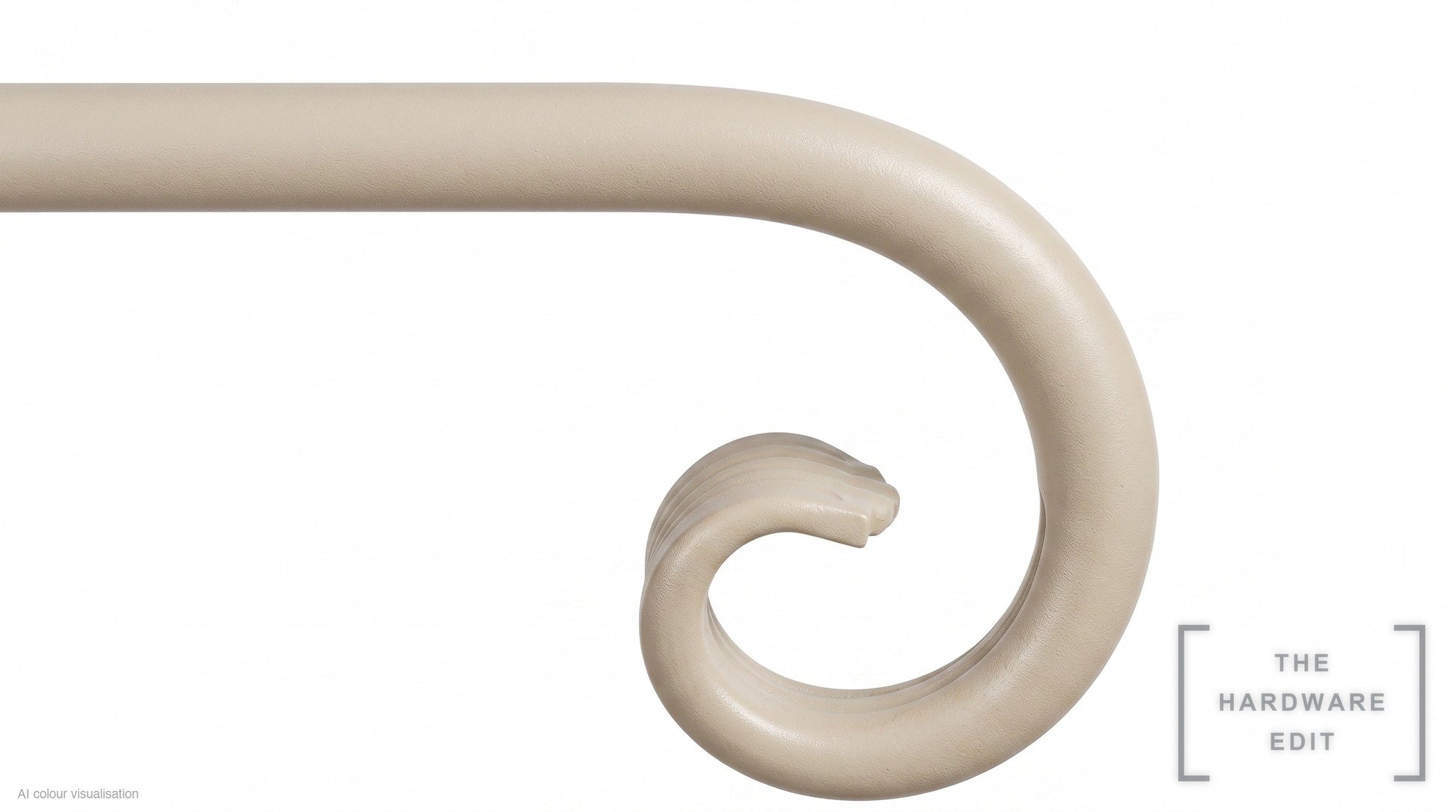 Curl finial – Oyster (AI colour visualisation)