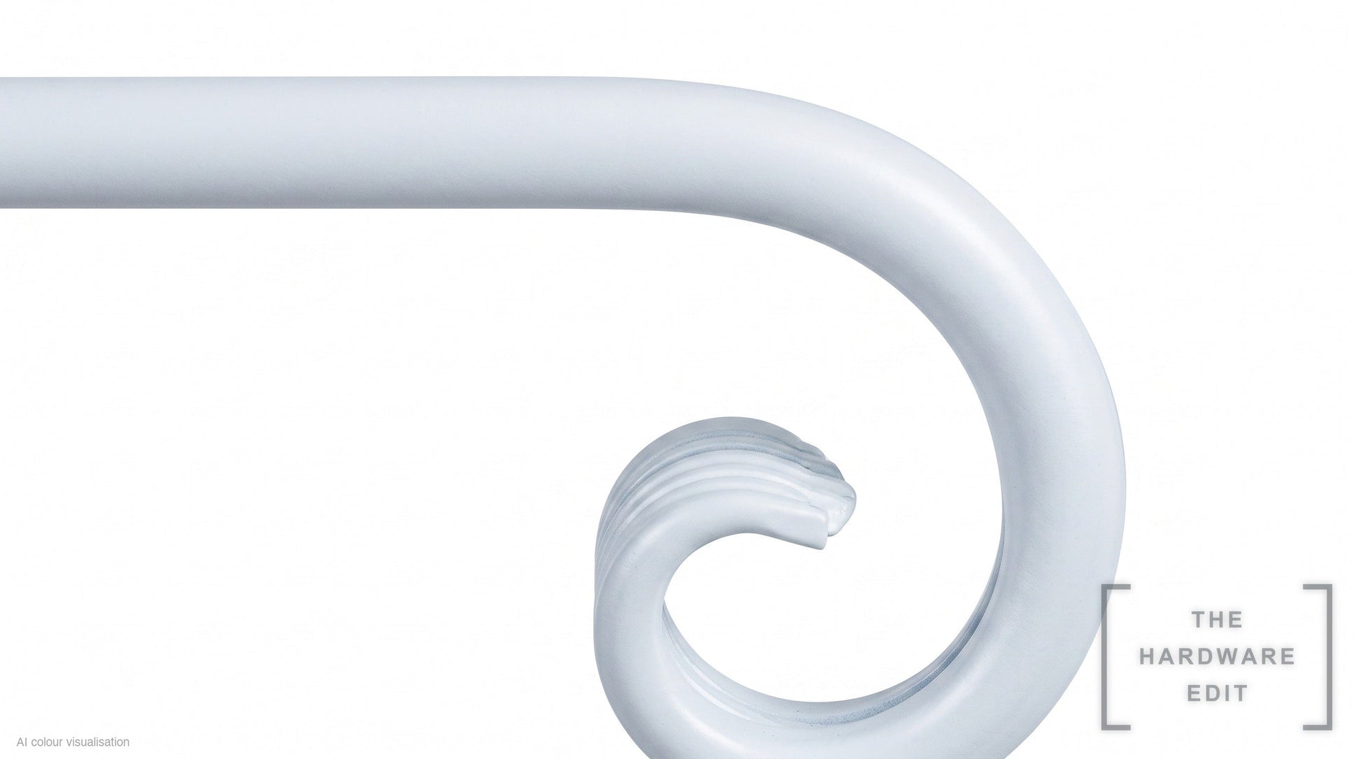 Curl finial – White (AI colour visualisation)