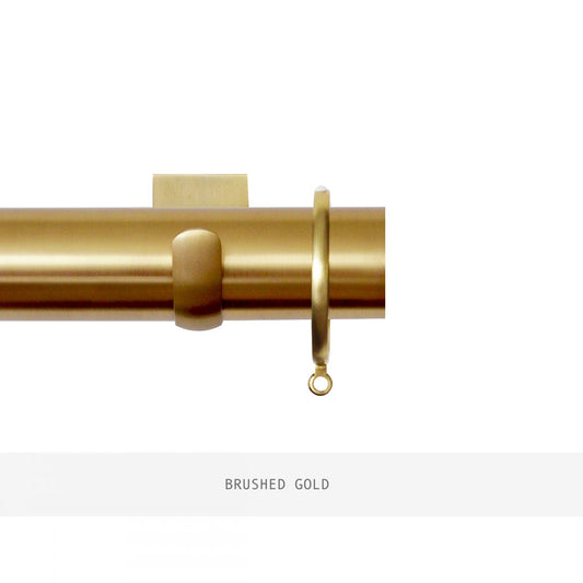 Jones Esquire 50mm Metal Curtain Pole, Brushed Gold