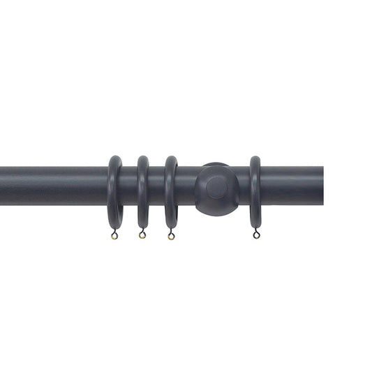 Jones Estate 48mm Wooden Curtain Pole, Basalt