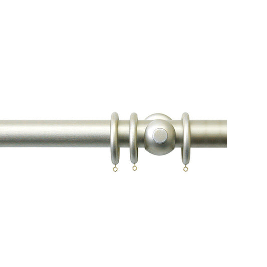 Jones Florentine 48mm Wooden Curtain Pole, Champagne Silver