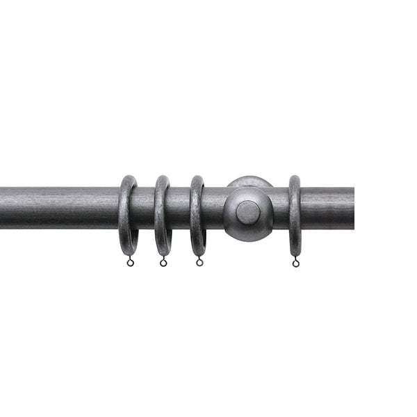 Jones Florentine 48mm Wooden Curtain Pole, Pewter